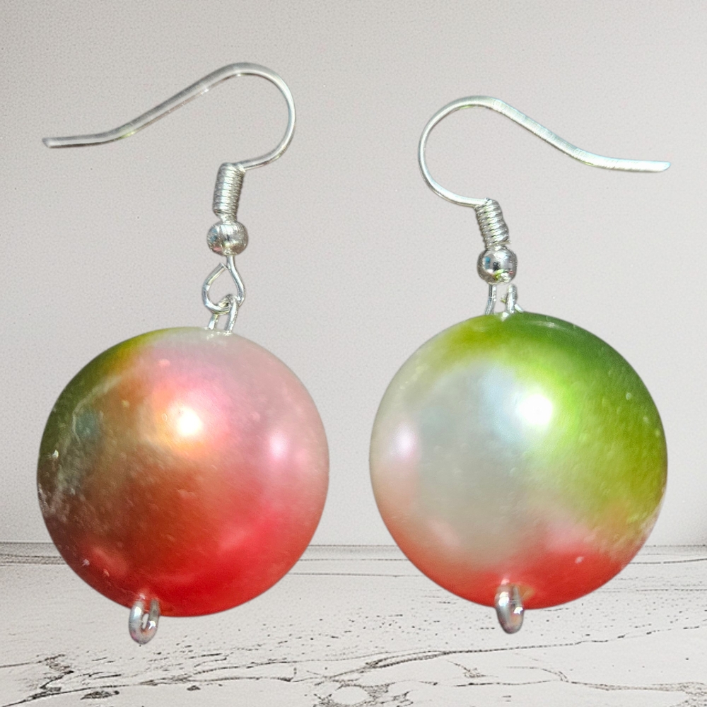 ⭐Handmade Watermelon Beaded Bubblegum Earrings, Kids & Women's Dangle Jewelry